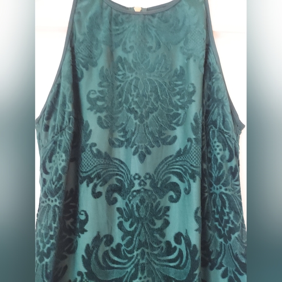 B. Darlin Emerald Green Velvet Burnout Mini Cocktail Dress, Size 13/14 - Picture 8 of 10
